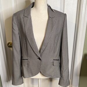 WHBM- NWT Black and White Houndstooth Blazer 12